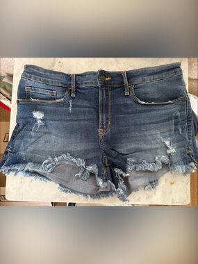 Abercrombie & Fitch Distressed Blue Denim Cutoff Shorts